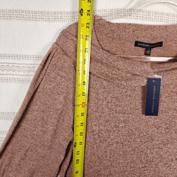 Adrienne Vittadini Pink Cowl Neck Lightweight Sweater Top Size L NWT - Picture 4 of 8